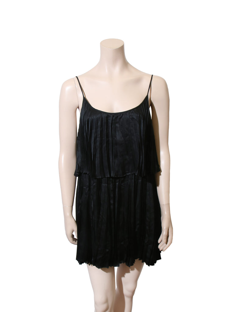 Halston Heritage Pleated Silk Dress
