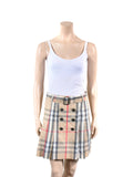 Burberry Check Pleated Cotton Skirt