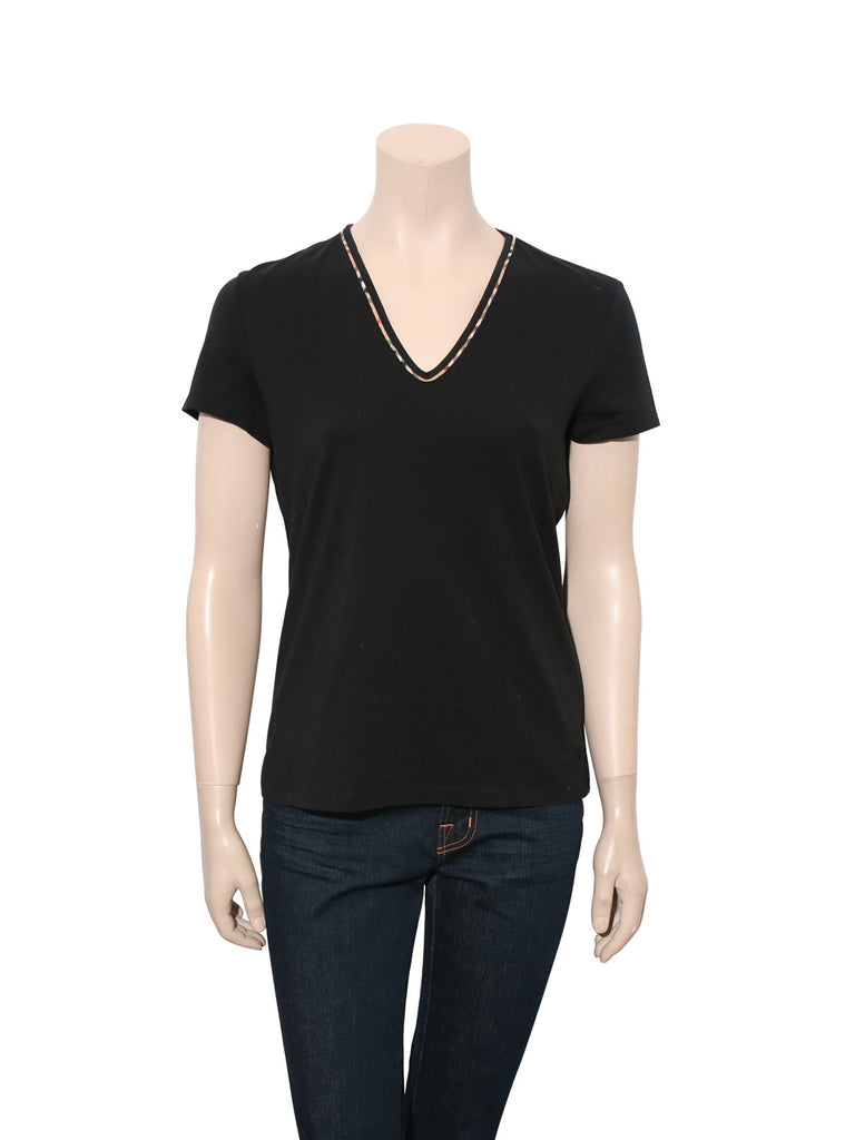 Burberry Check Trim T-Shirt