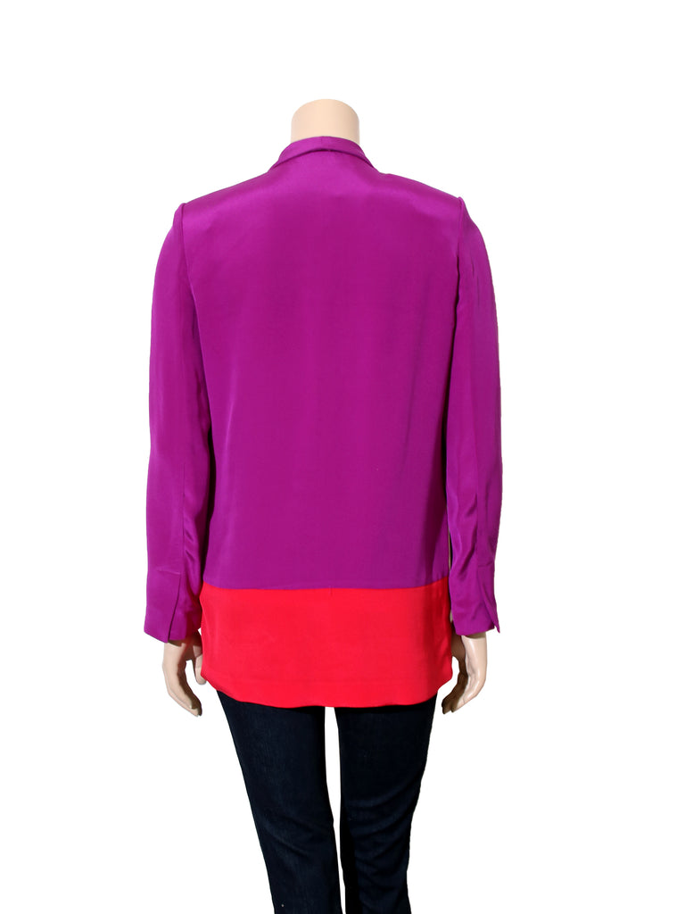 Jay Godfrey Color-Block Silk Blazer