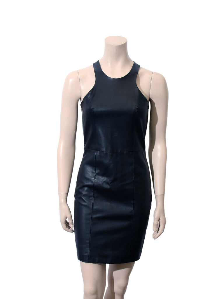 Mason Leather-Front Dress