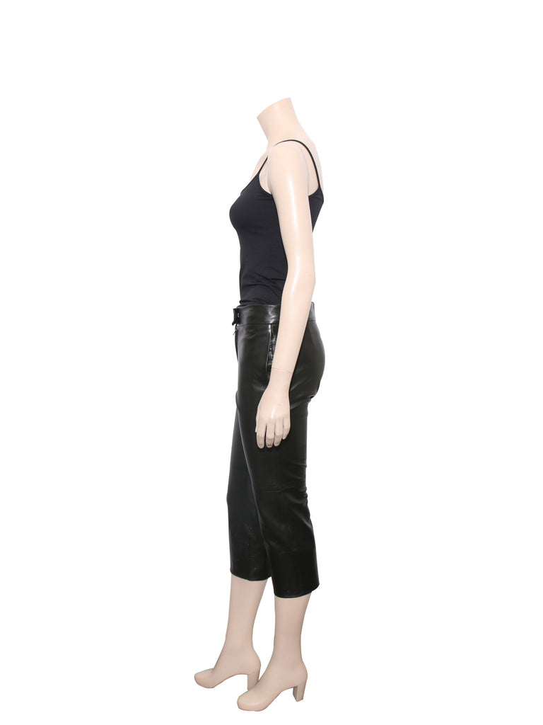 Yves Saint Laurent Cropped Leather Pants