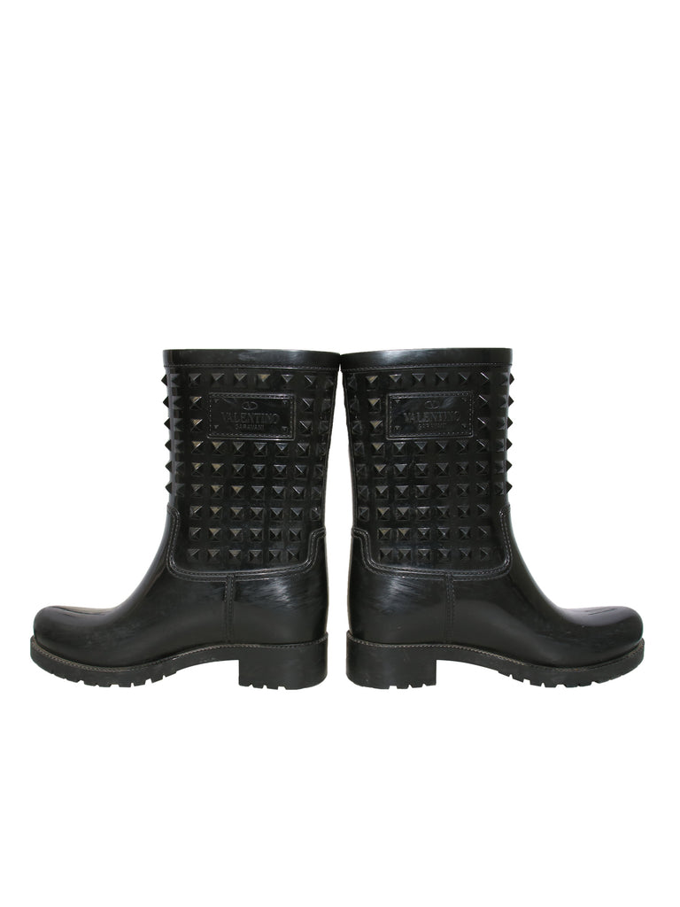 Valentino Rockstud Rubber Rain Boots