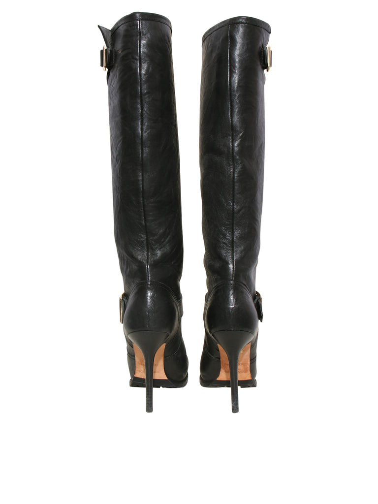 Leather Knee-High Boots
