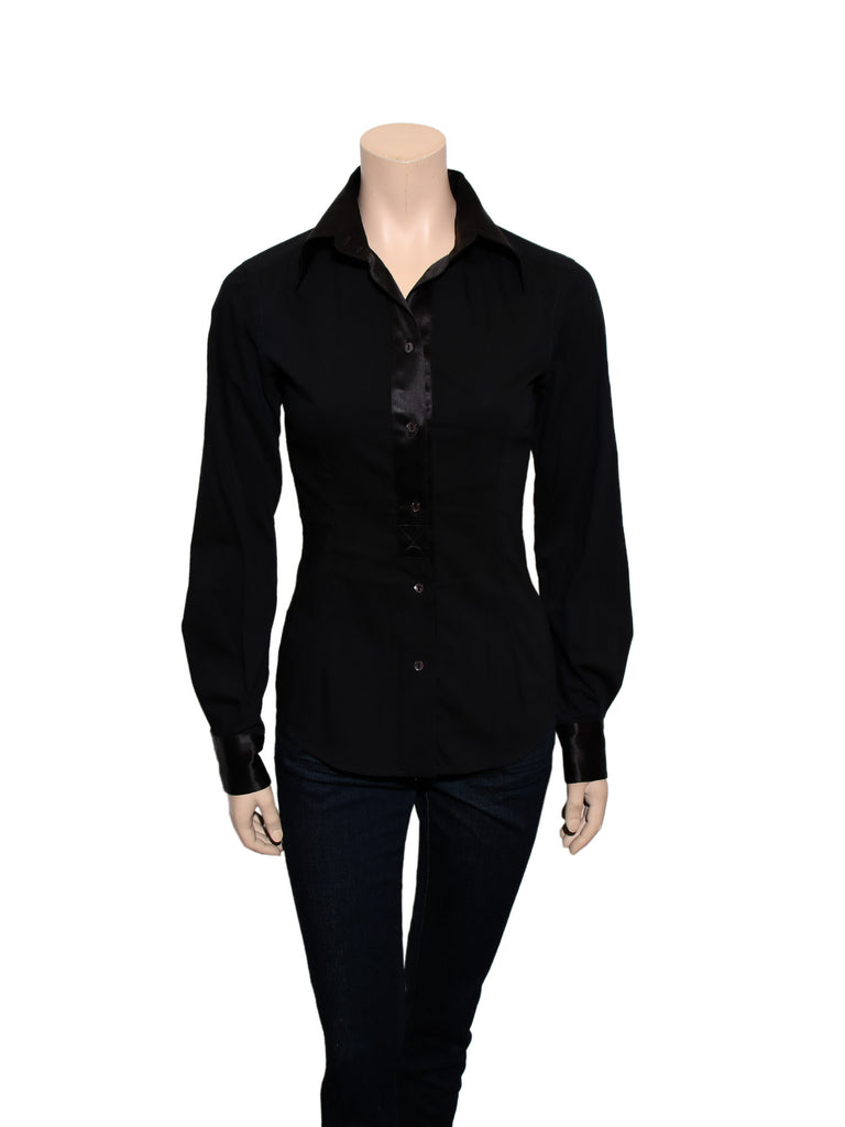 Dolce & Gabbana Silk Detail Button-Up Blouse