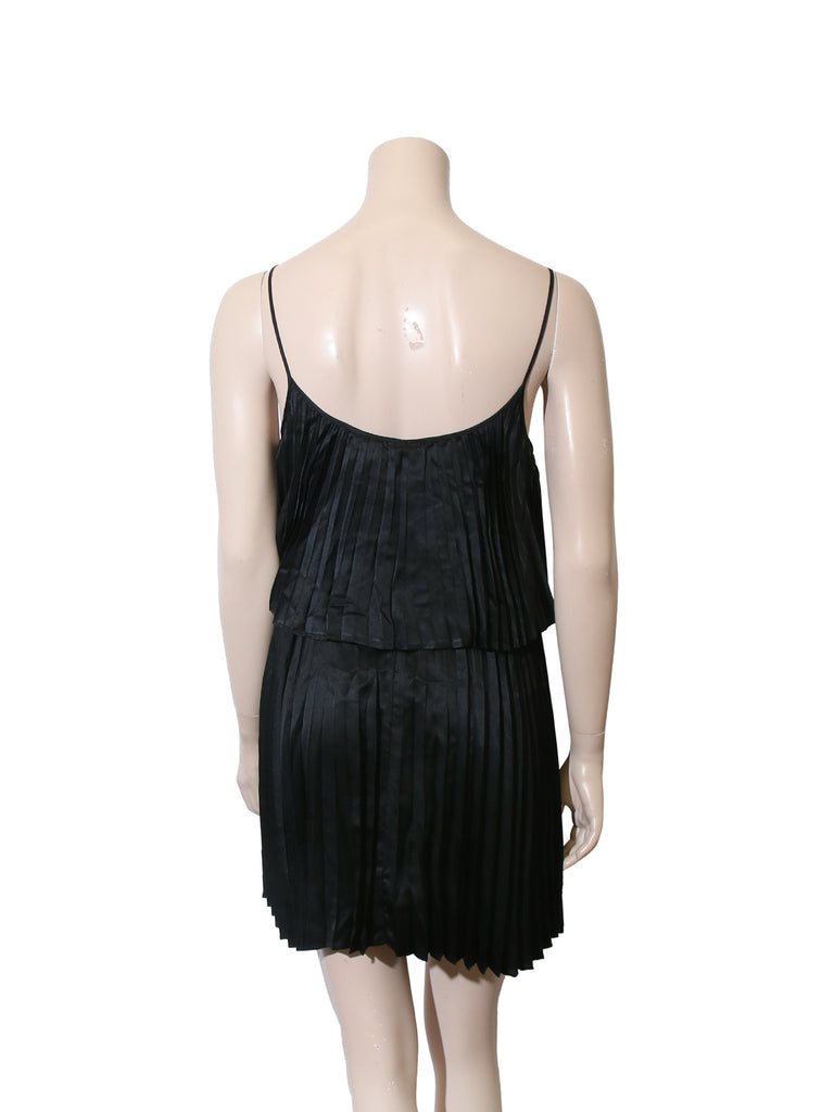 Halston Heritage Pleated Silk Dress