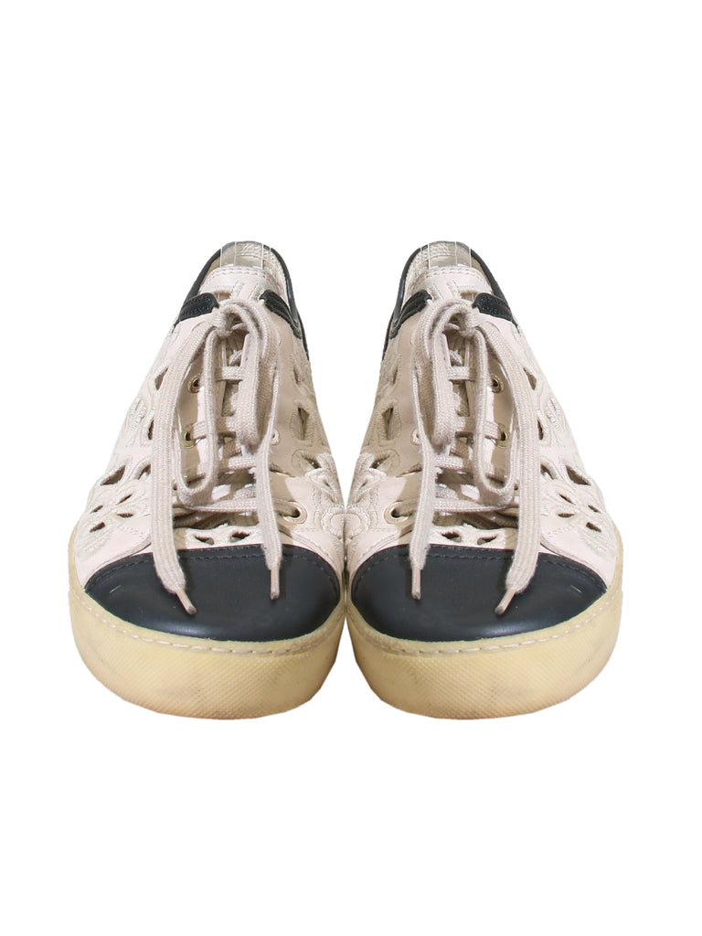 Chanel Embroidered Cutout Sneakers