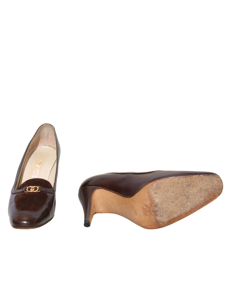 Gucci Vintage Leather and Suede Pumps
