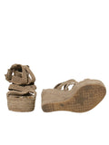 Jimmy Choo Suede Braided Wedge Sandals