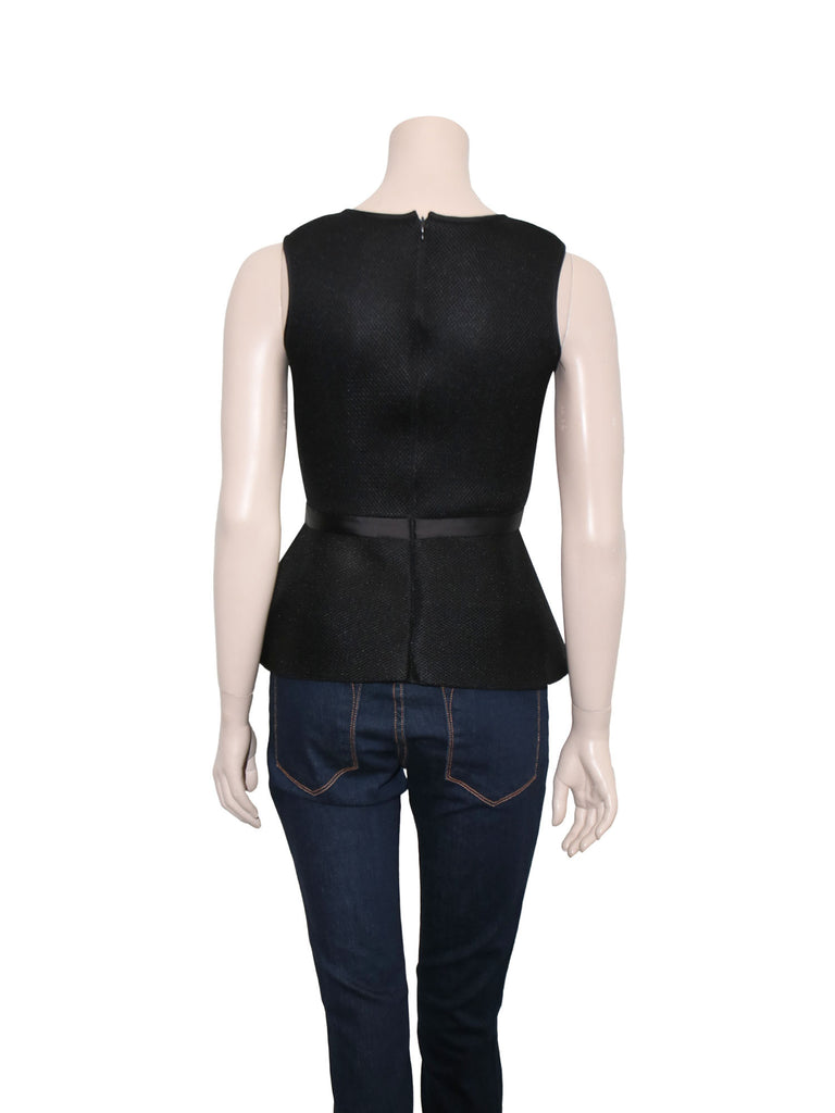 Maje Perforated Peplum Top