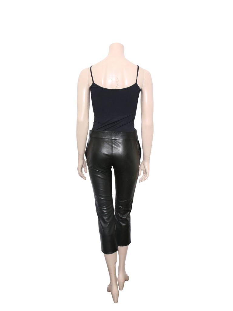 Yves Saint Laurent Cropped Leather Pants