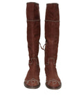 Miu Miu Leather Flat Studded Boots