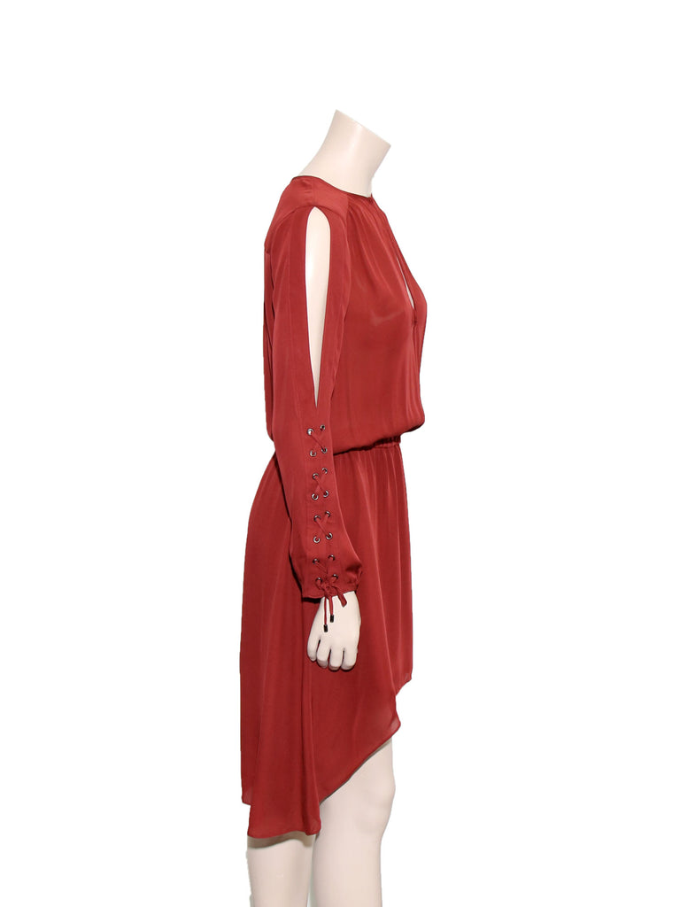 Lace-Up Sleeve Dress