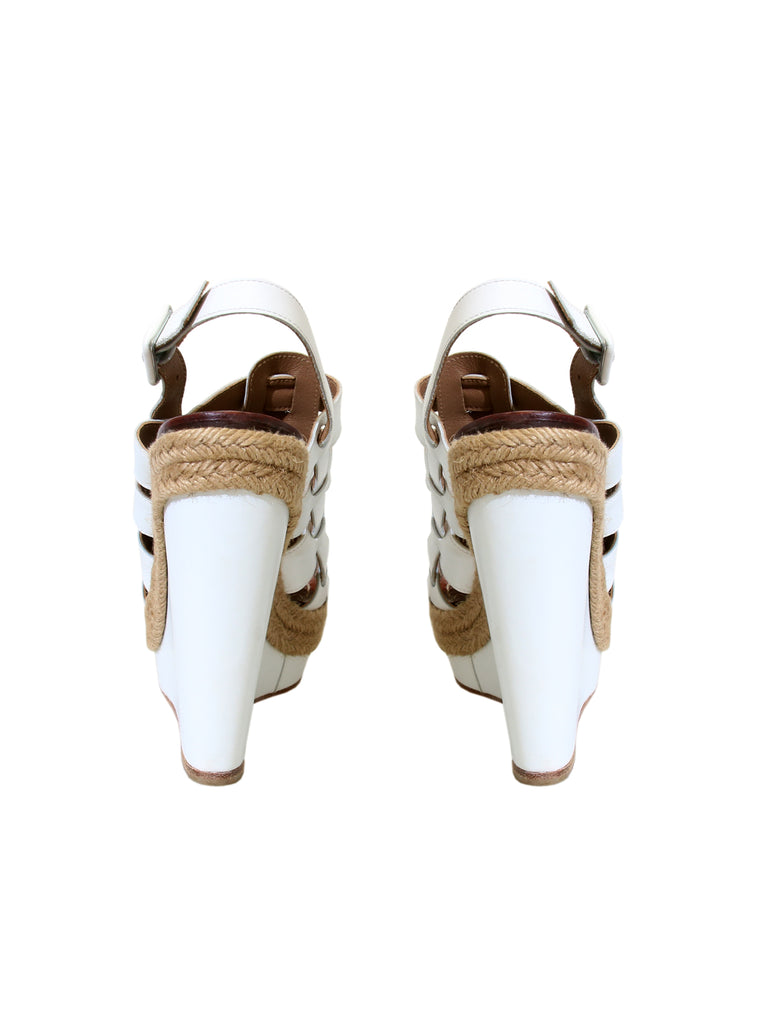 Christian Louboutin Leather Wedge Sandals