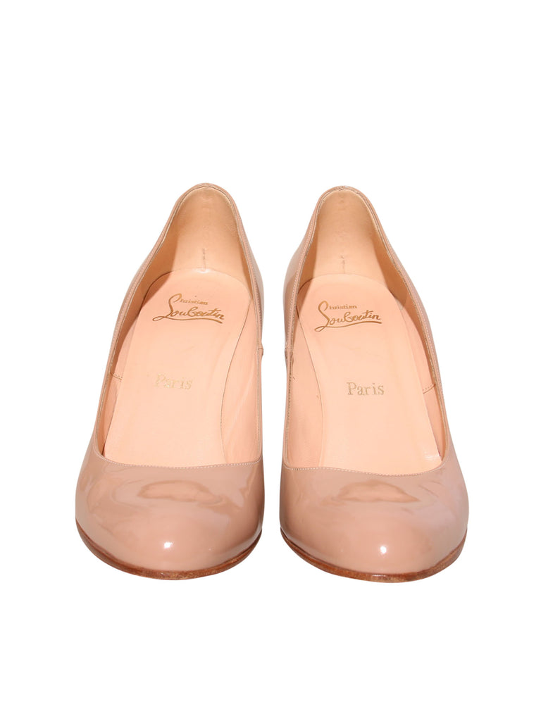 Round Toe Patent Leather Pumps