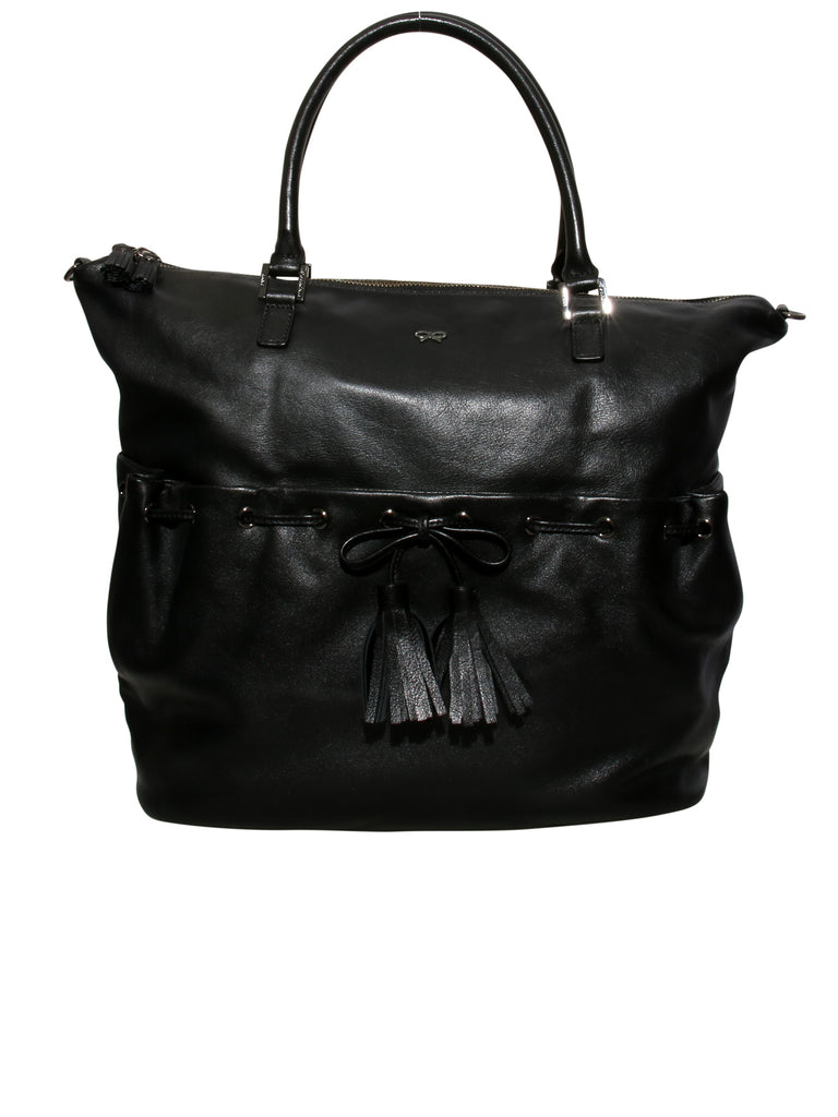 Tassel Detail Leather Handle Bag