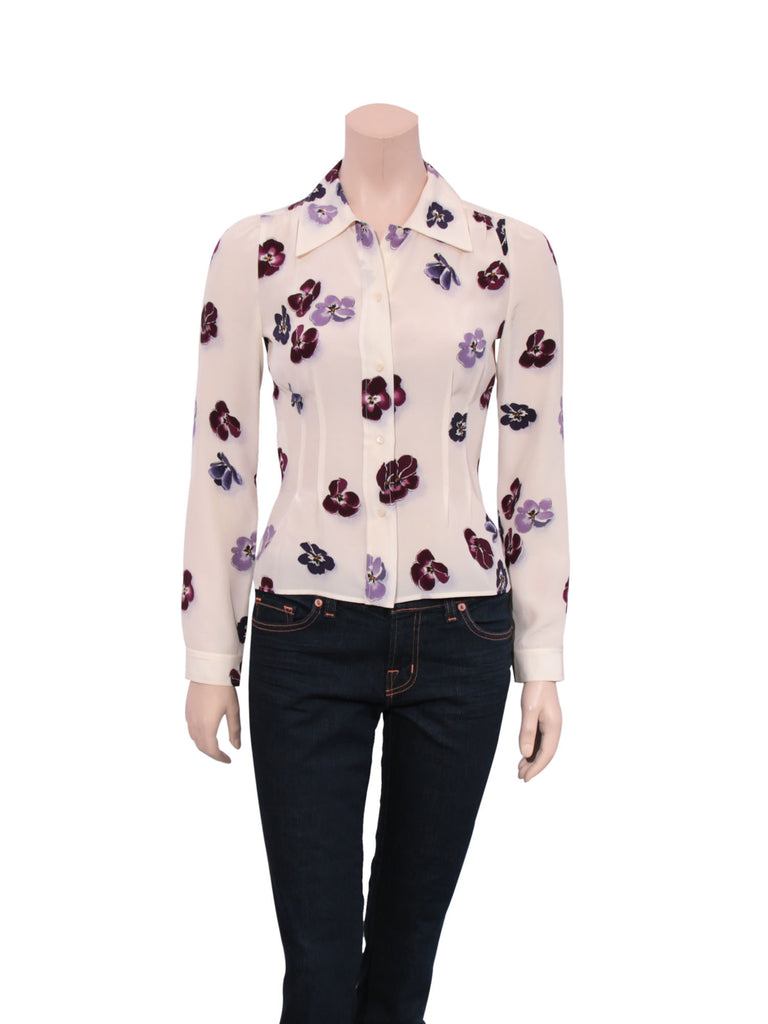 Prada Floral Silk Blouse
