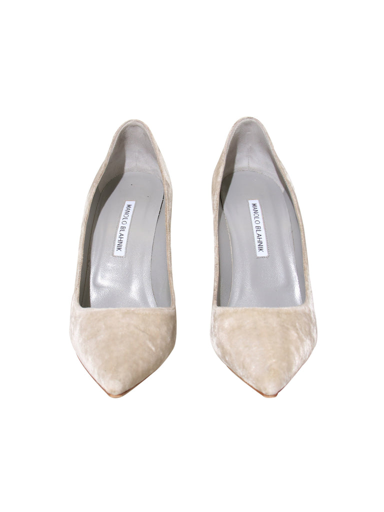 Manolo Blahnik Velvet Pointed Pumps