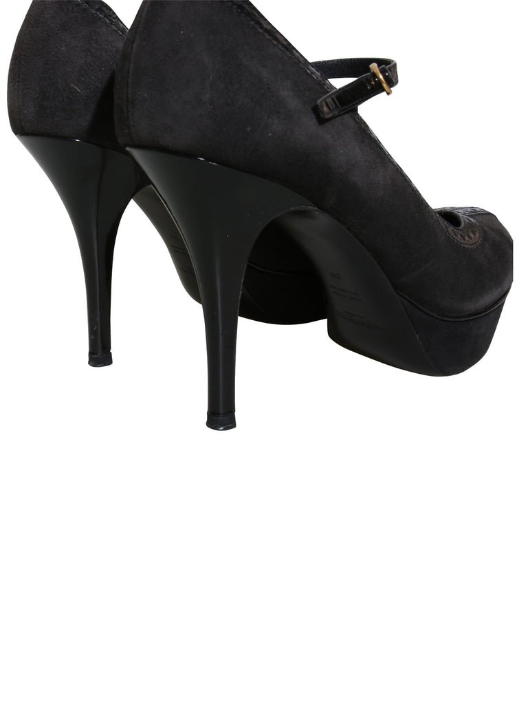 Suede Mary Jane Pumps