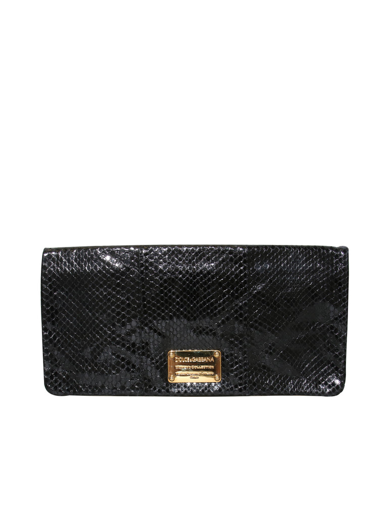 Dolce & Gabbana Leather Flap Clutch Bag