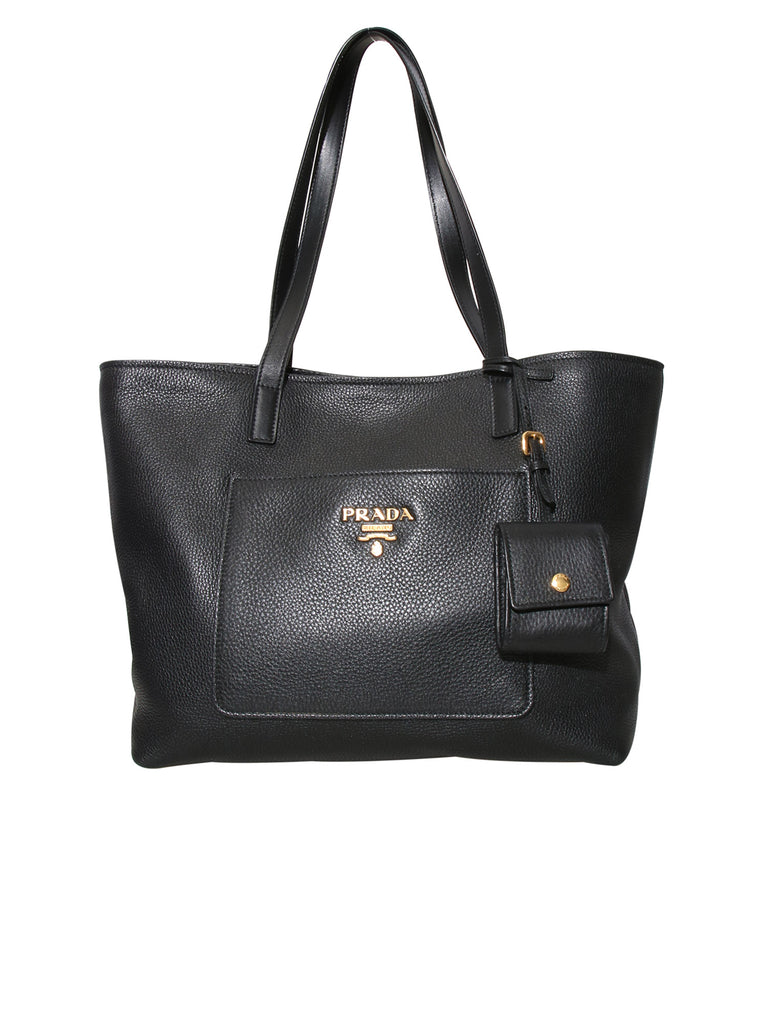 Prada Vitello Daino Pocket Leather Tote Bag