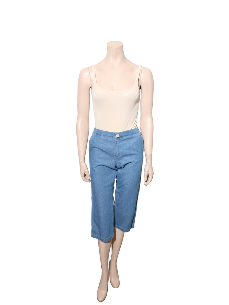 Gucci Denim Striped Cropped Pants