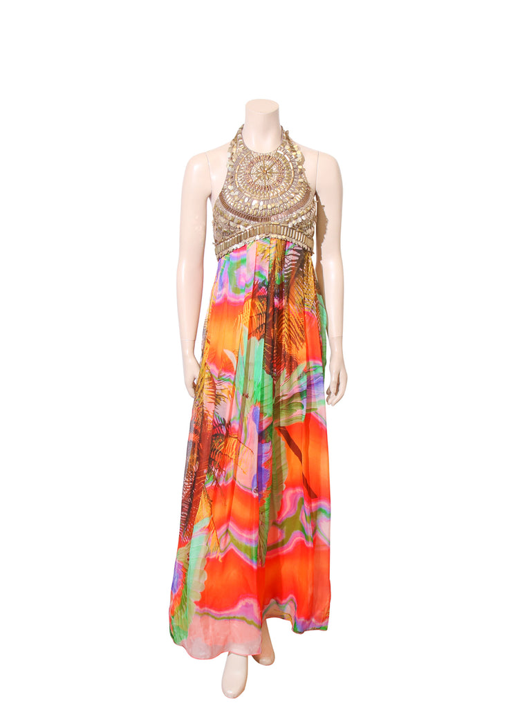 Matthew Williamson Beaded Printed Silk Dress