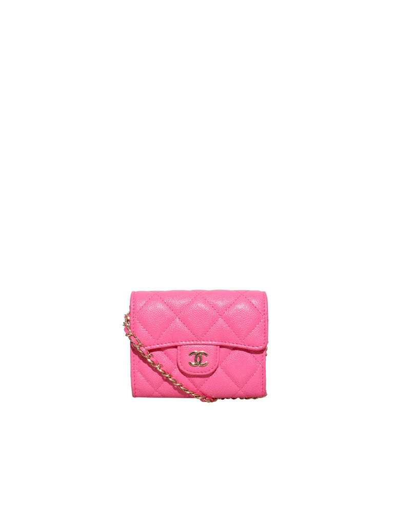 Chanel 2021 Quilted Card Holder on a Chain