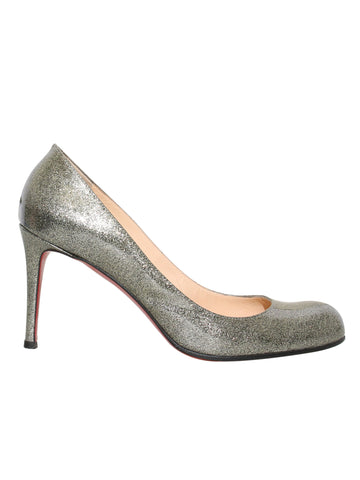 Christian Louboutin Glitter Round-Toe Pumps