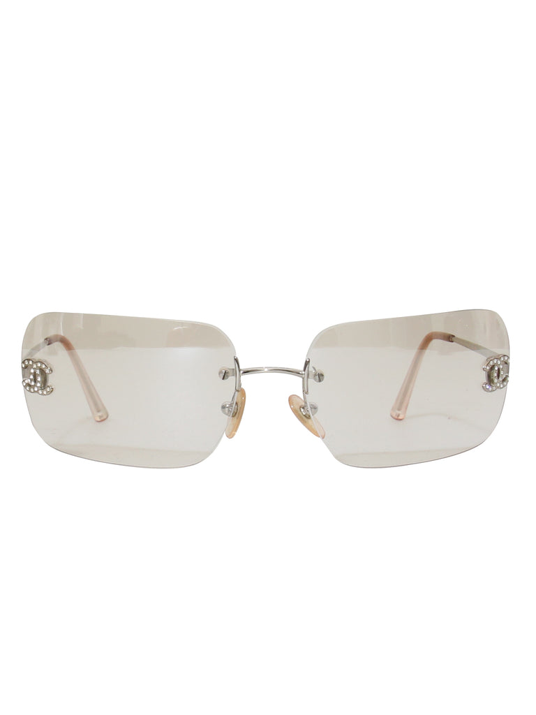 Chanel Vintage Rimless CC Sunglasses