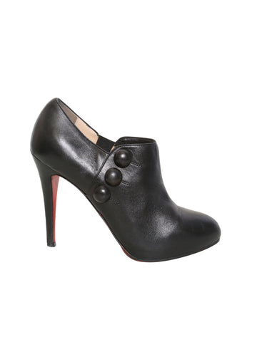 Christian Louboutin Leather Round-Toe Booties