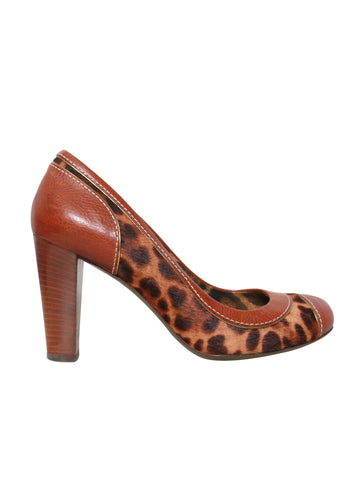 Dolce & Gabbana Leopard Print Pony Hair Pumps