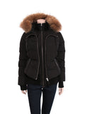 Mackage Romane Bomber Cut Down Jacket with Fur Hood