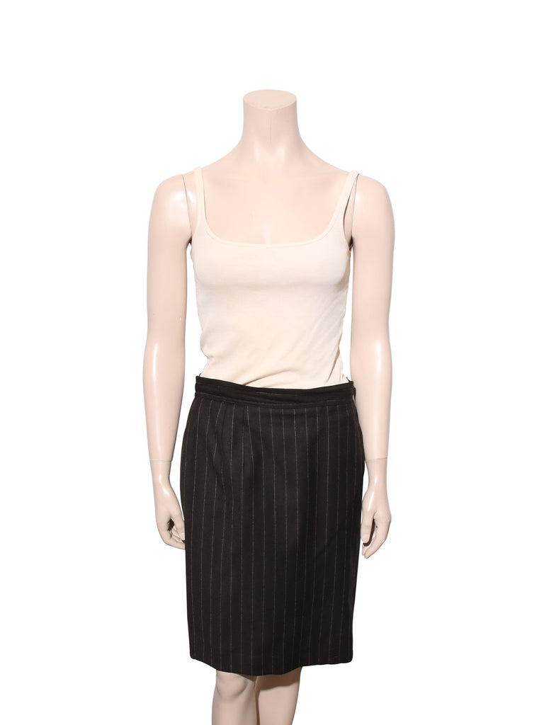 Valentino Vintage Wool Pinstripe Skirt