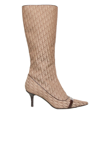 Christian Dior Diorissimo Canvas Pointed Boots