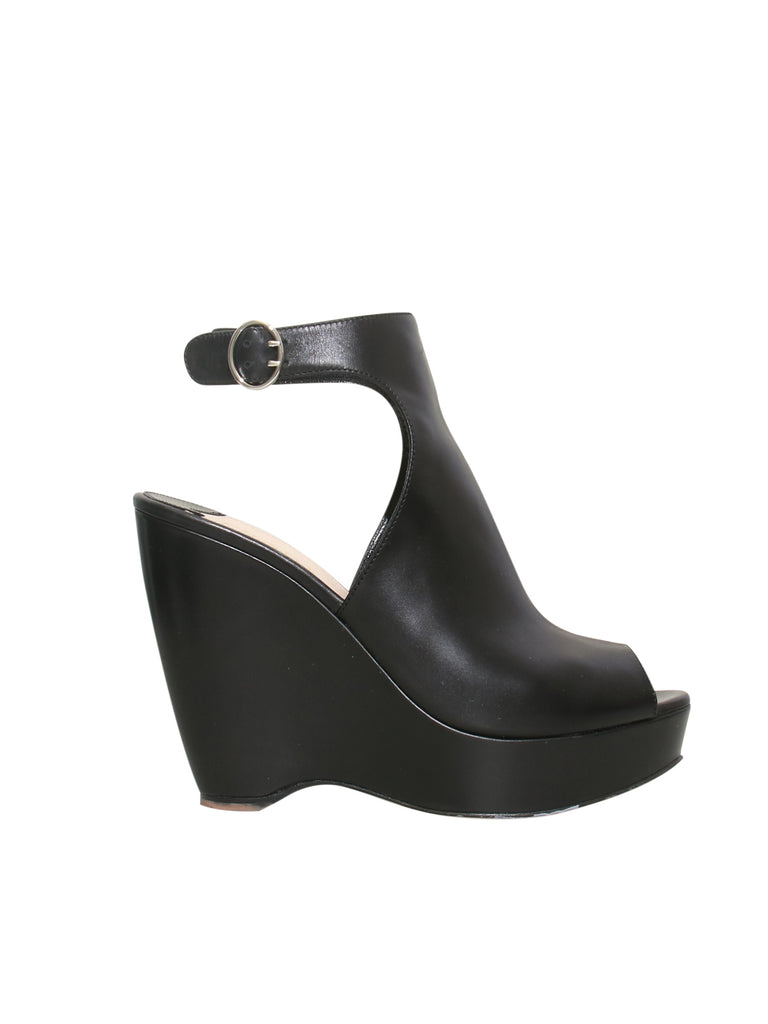 Prada Leather Wedge Sandals
