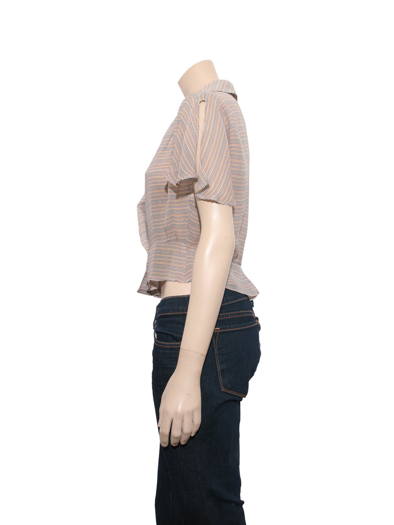 Chloe Stripe Wrap Blouse