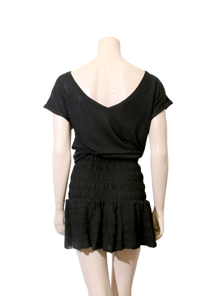 Maje Embroidered Hem Linen Dress