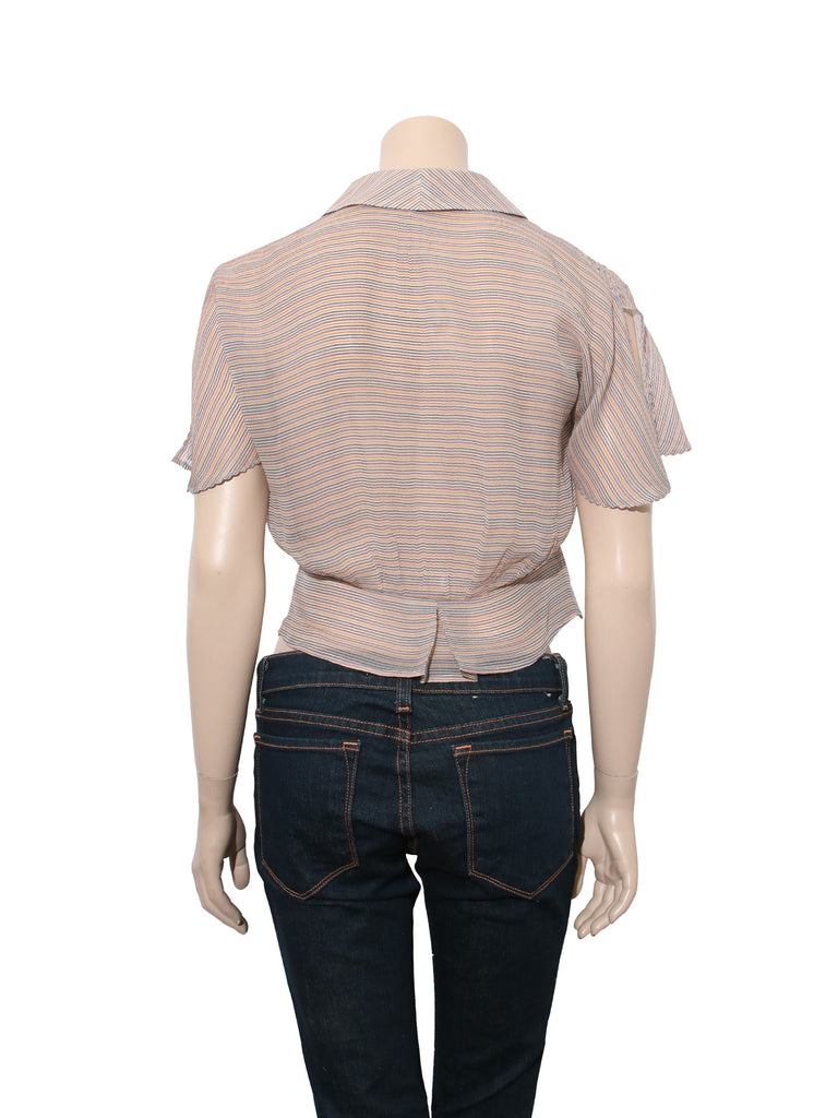 Chloe Stripe Wrap Blouse