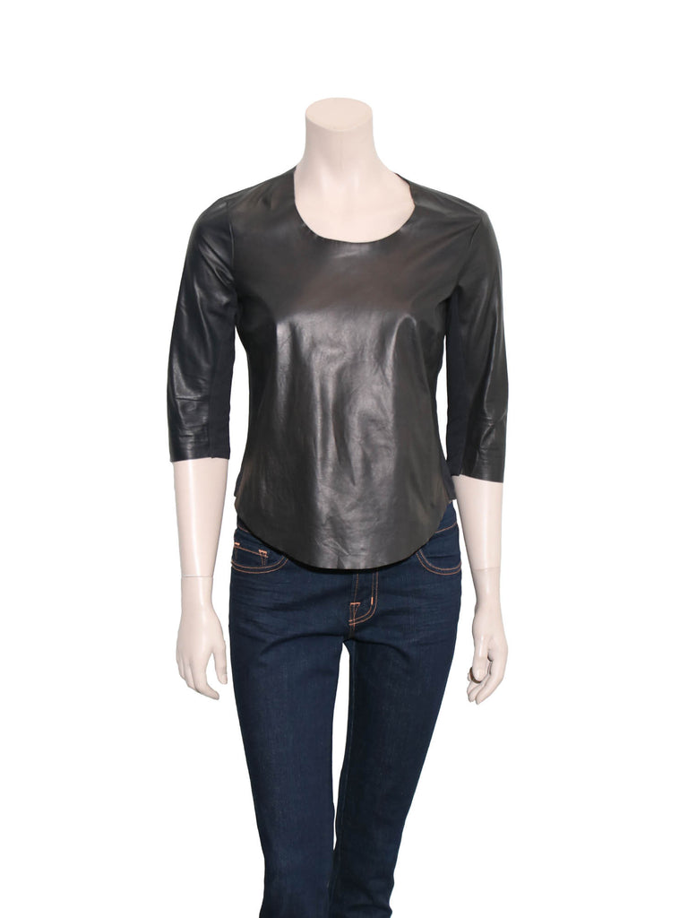 Raquel Allegra Leather Panelled Top