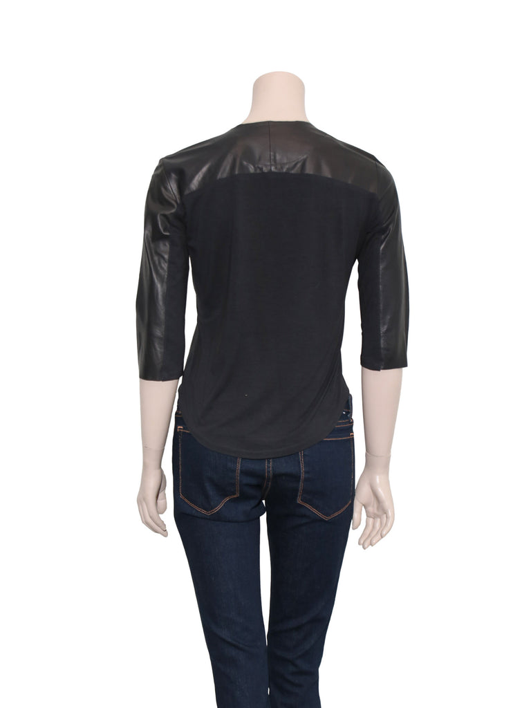 Raquel Allegra Leather Panelled Top