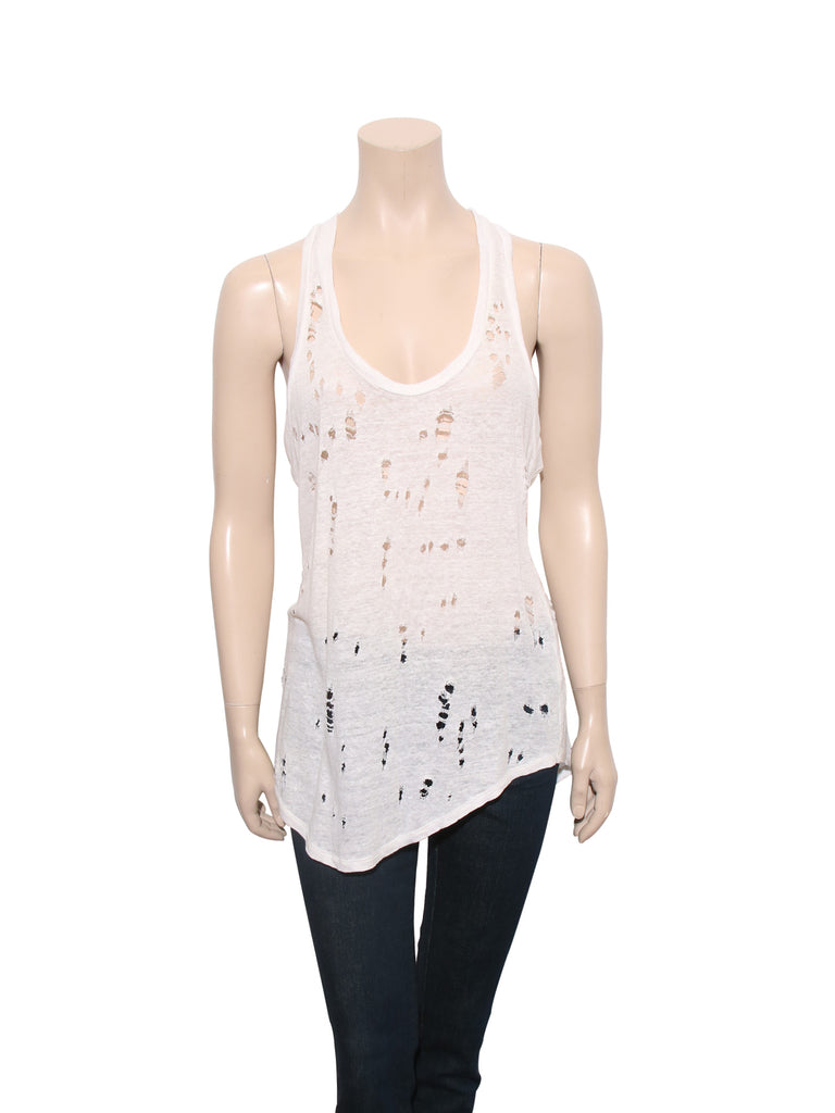 Iro Distressed Linen Tank Top