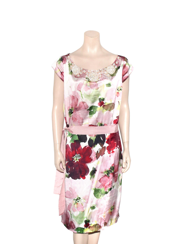 St. John Floral Beaded Dress