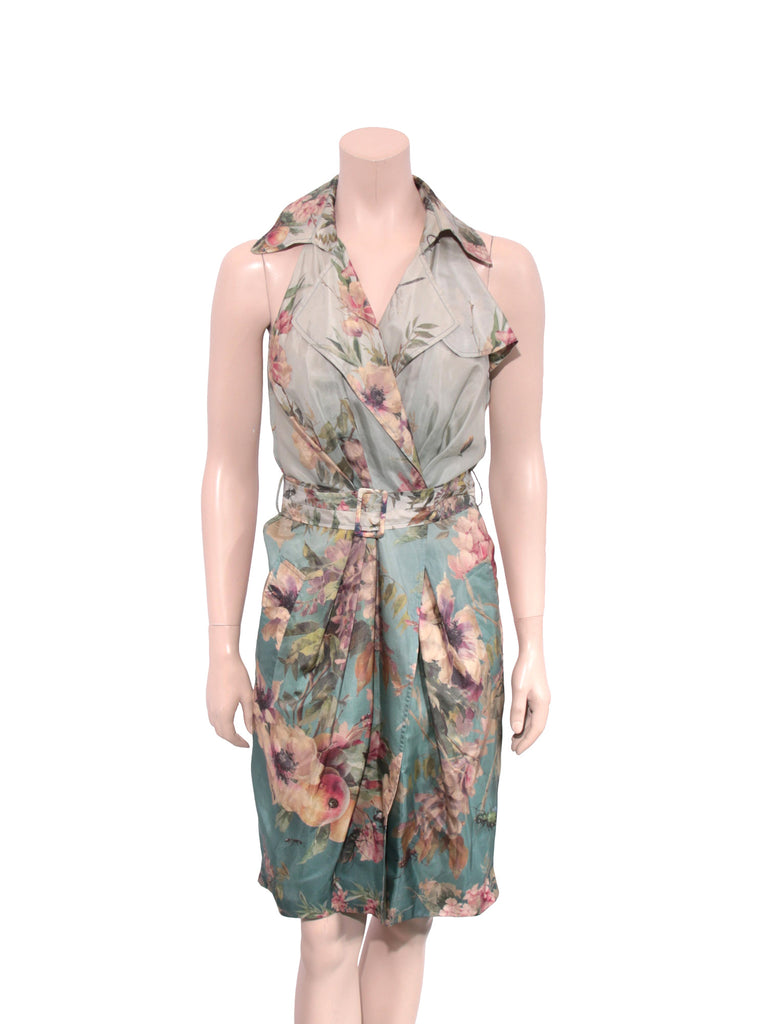 Jean Paul Gaultier Floral Silk Wrap Dress