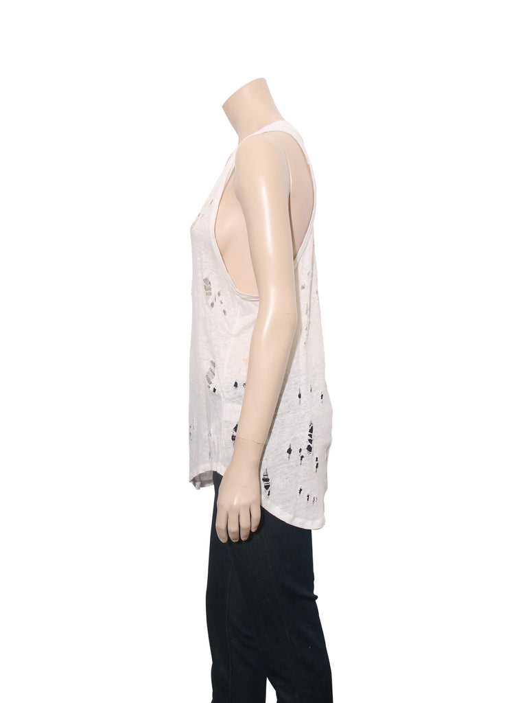 Iro Distressed Linen Tank Top
