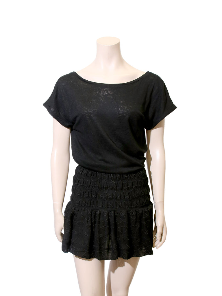 Maje Embroidered Hem Linen Dress