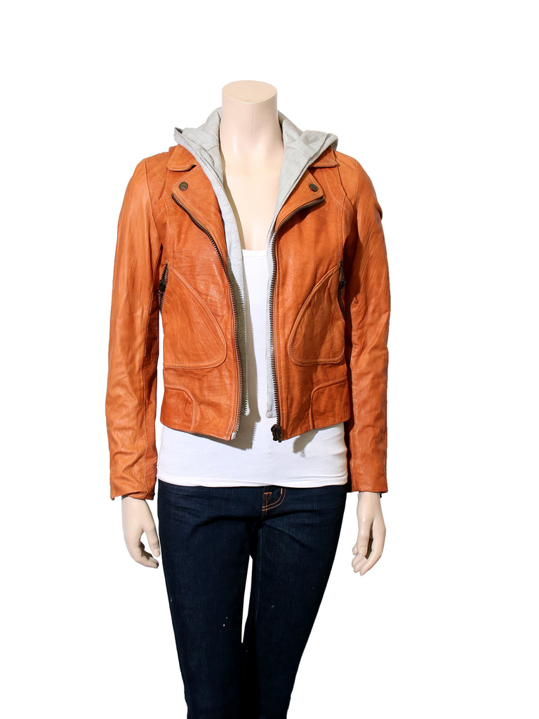Doma Hooded Leather Jacket