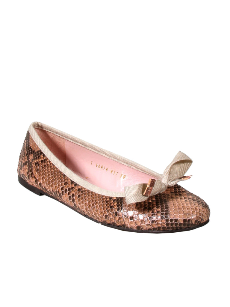 Pretty Ballerinas Snakeskin Ballerina Flats