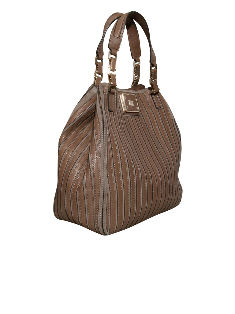 Leather and Suede Handle Bag