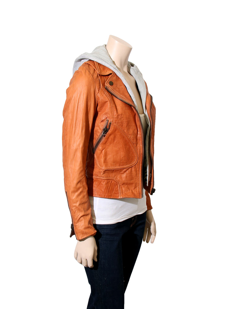 Doma Hooded Leather Jacket